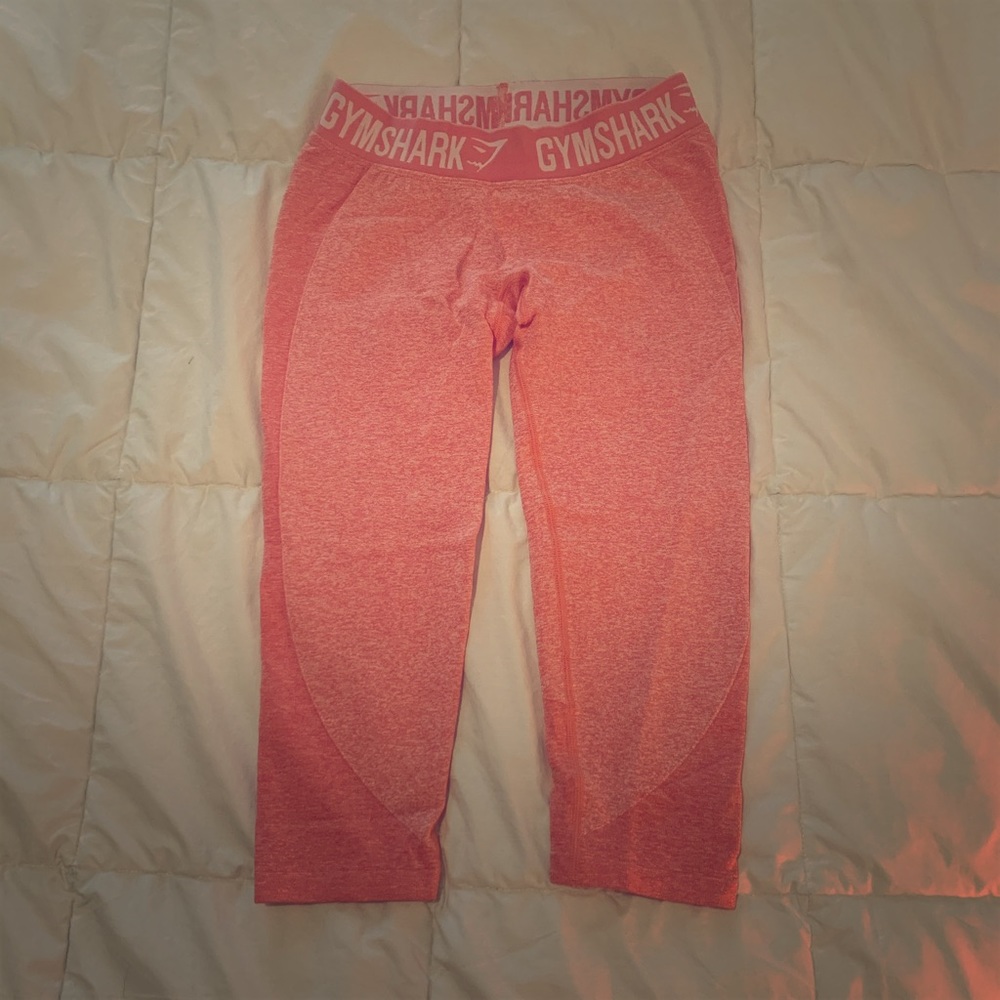 Gymshark Cropped Flex Leggings - Peach Coral